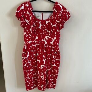 Donna Ricco Red and White Patterned Dress 8P